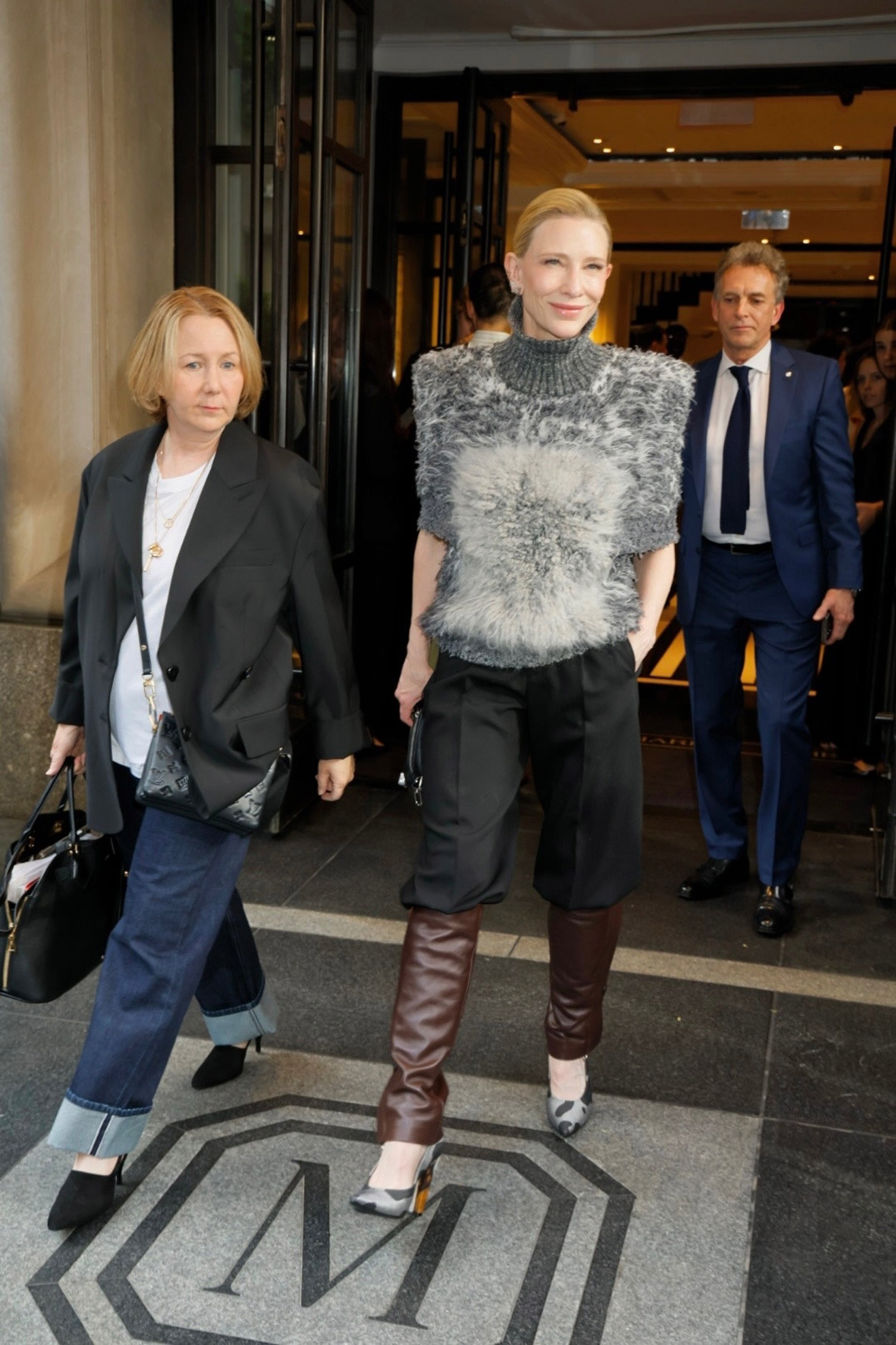 Cate Blanchett leaves the Mark Hotel in NYC to attend Louis Vuitton’s Cruise 2027 event, 5-20-26