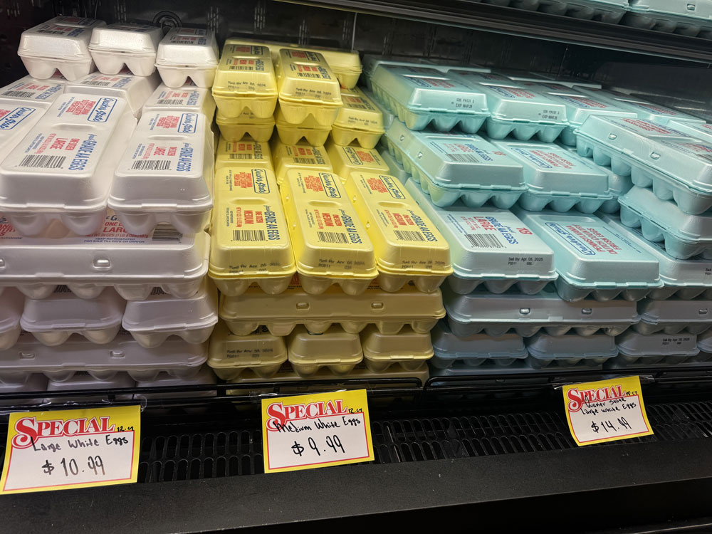 Eggs with listed prices of $9.99 and up