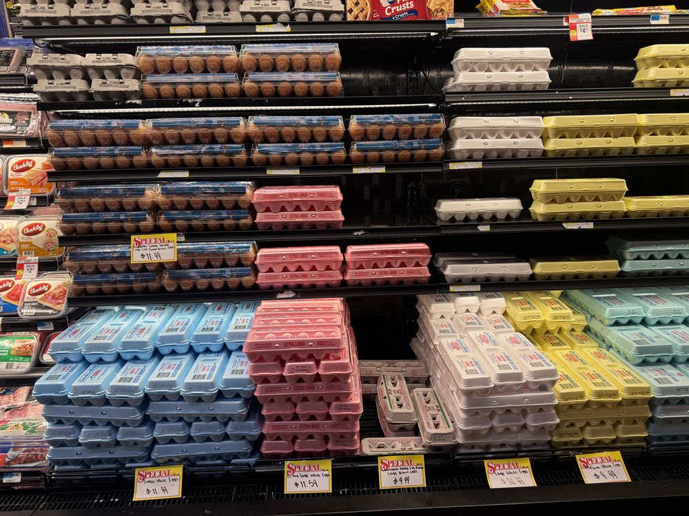 Eggs with listed prices of 9.99 and up