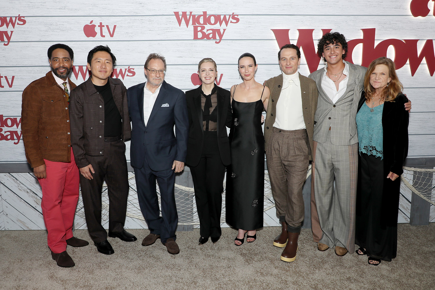 Creator Katie Dippold with the cast at the New York City premiere of Apple TV series 'Widow’s Bay' at the Regal Union Square. 4-22-26