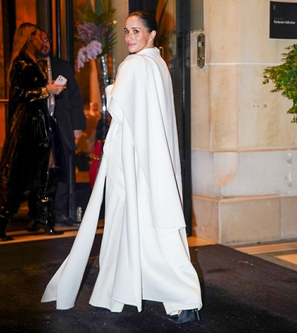 Meghan Markle was spotted arriving at her hotel after attending the Balenciaga show during Paris Fashion Week