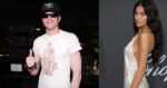 Two separate photos of Pete Davidson and Sarah Jane Nader