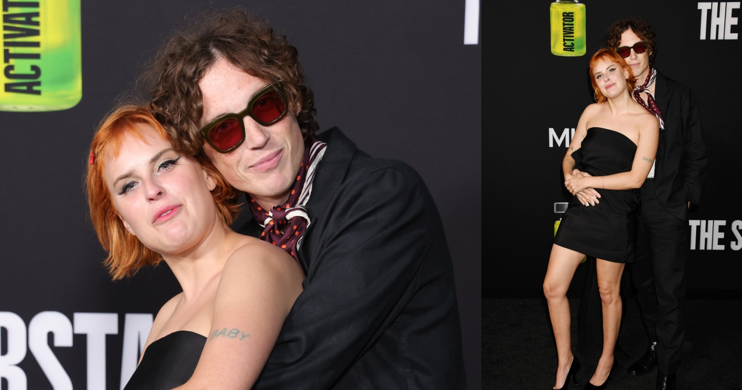 Tallulah Willis and Justin Acee attend the Los Angeles Premiere of The Substance at Directors Guild Of America on September 16, 2024 in Los Angeles, California