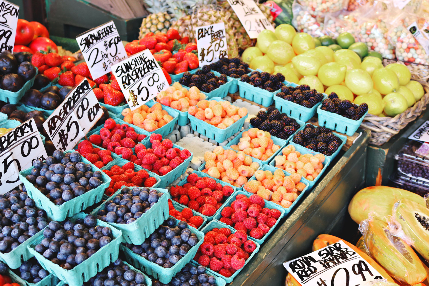 Berries for sale at market