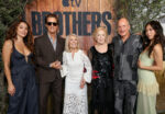 Natalie Martinez, Matthew McConaughey, Kay McConaughey, Holland Taylor, Woody Harrelson and Brittany Ishibashi attend the global premiere of the upcoming Apple TV series “Brothers” at the Hammer Museum. The series debuts globally on Apple TV on Wednesday September 23, 2026.
