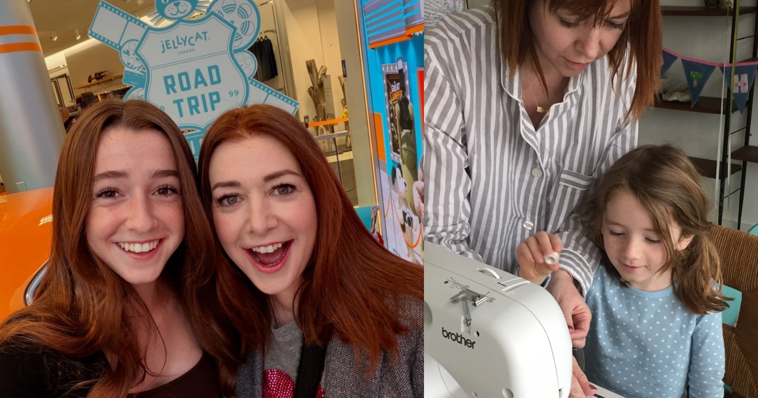 Alyson Hannigan and Keeva recently and working on a sewing project when Keeva was a child
