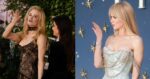 Nicole Kidman at two different Practical Magic premieres kissing her hand