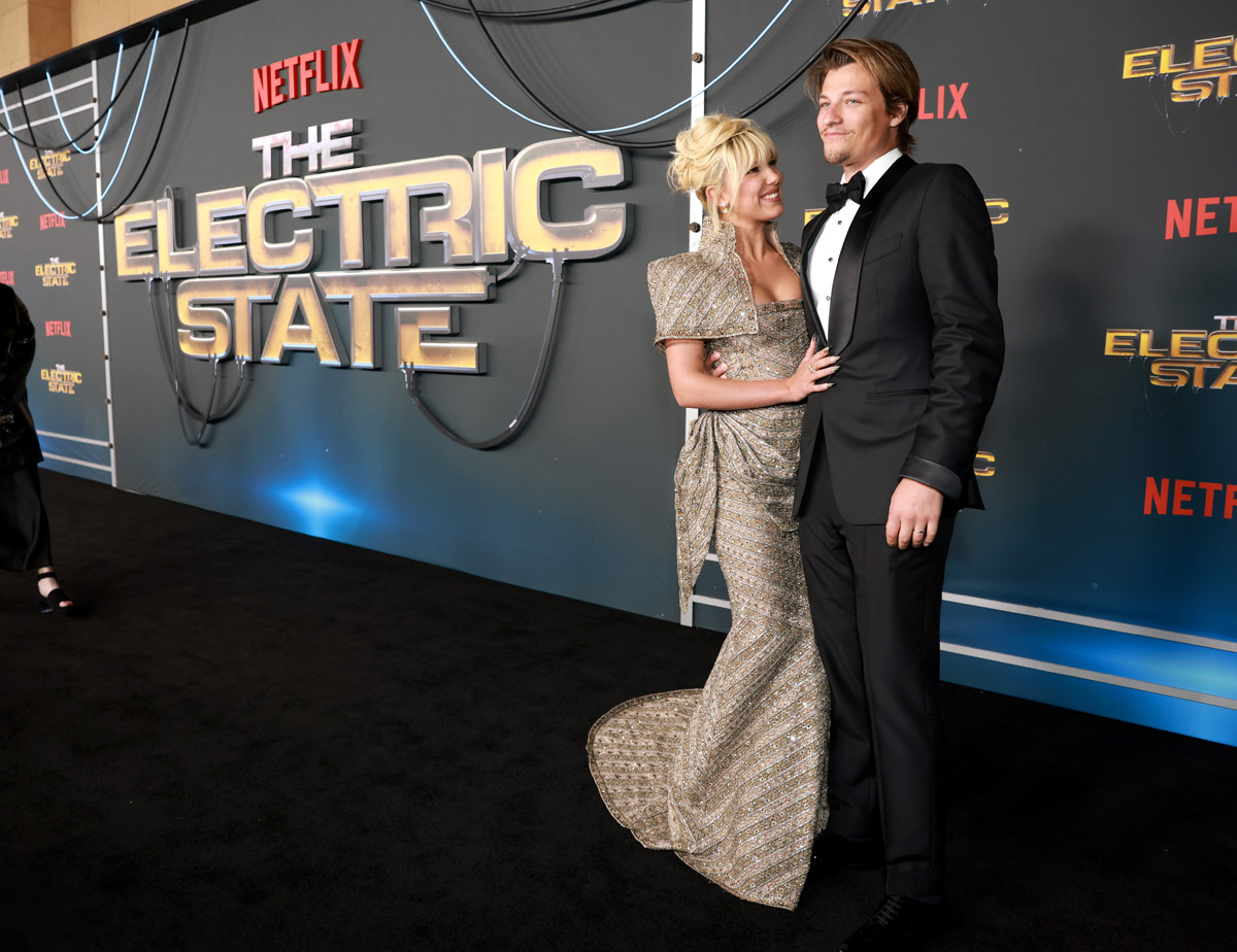 Millie Bobby Brown and Jake Bongiovi at the premiere of The Electric State