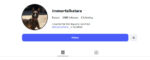 Instagram page for Bryan Johnson's dog with no posts. It says "I may be the first dog who won't die."