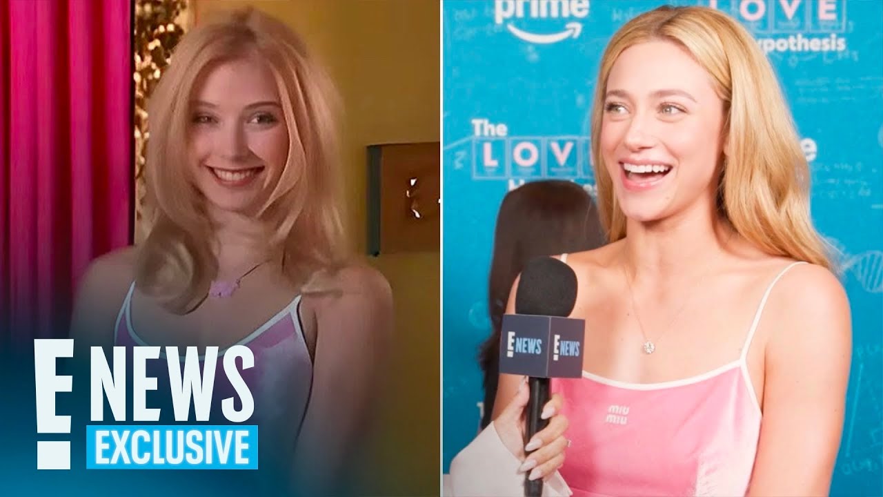 Photo of Lili Reinhart in an E News interview next to a photo from My Life with the President's Daughter, via E! News video
