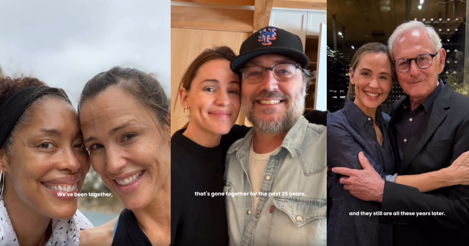 Jennifer Garner in selfies with Gina Torres, Michael Vartan and Victor Garber