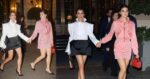 Keri Russell with her daughter Willa walking outside the Louis Vuitton after party in Paris