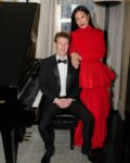 Mark Zuckerberg and Priscilla Chan at a piano posing before the Met Gala