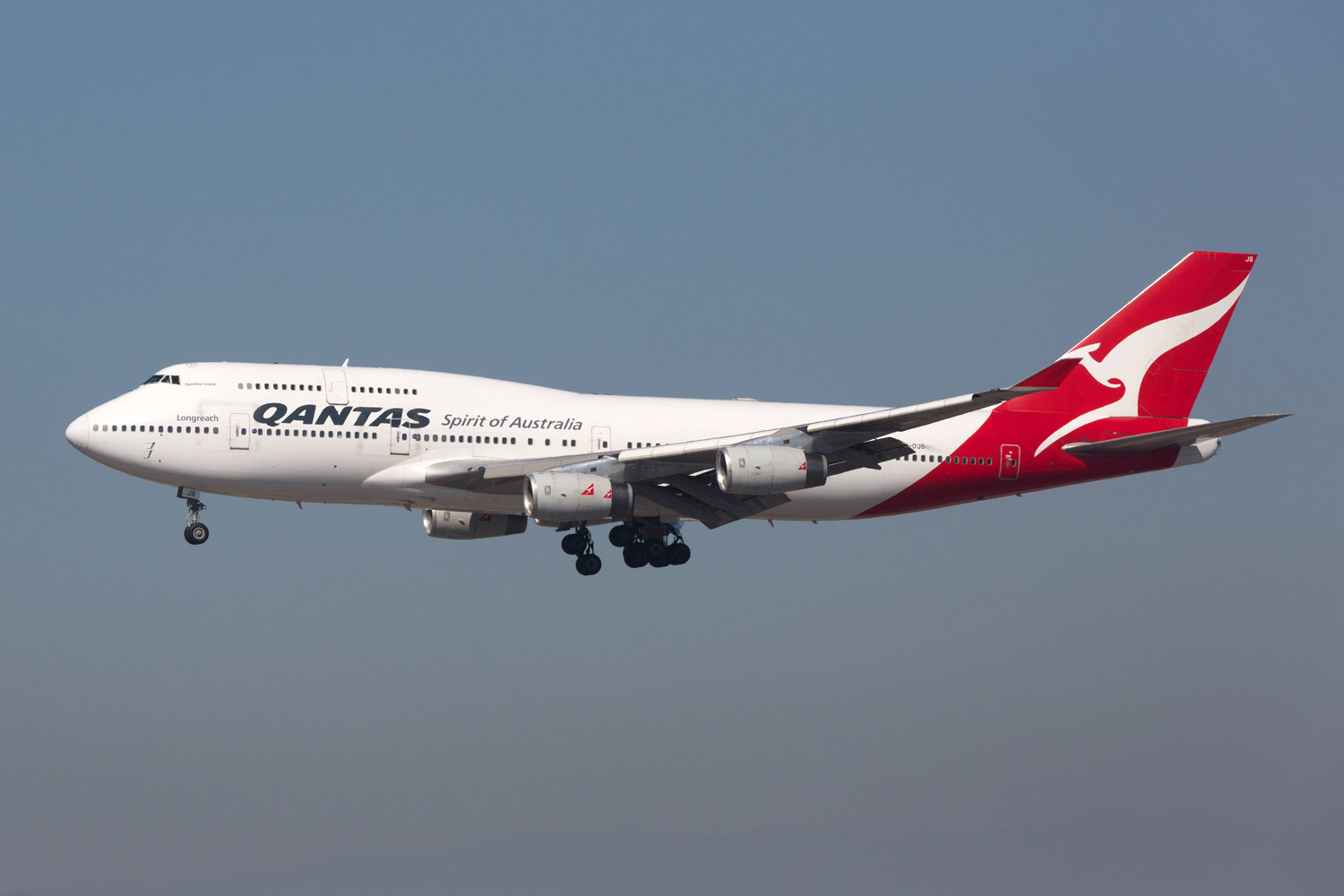 Qantas airplane in the air