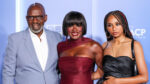 Julius Tennon, wife Viola Davis wearing Marmar Halim and daughter Genesis Tennon arrive at the 57th Annual NAACP Images Awards 3-3-26